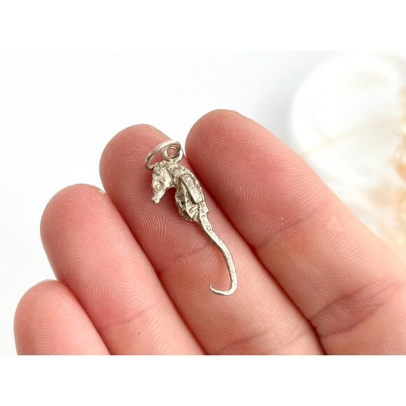 Seahorse Figural Nautical Sterling Silver 925 Vintage Pendant | Charm - Picture 5 of 10